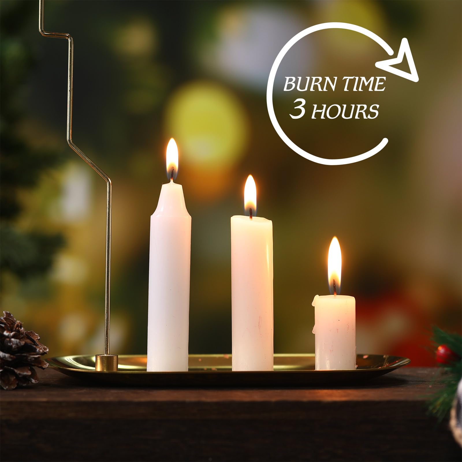 Nuanchu Lot de 36 bougies de sapin de Noël pour pyramides - 10,2 x 2 cm - Bougies de Noël traditionnelles en cire pour sapin de Noël - Décoration saisonnière (blanc)