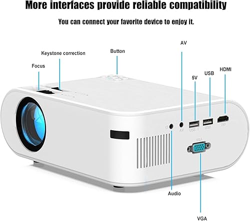Miniatura 7 de YBOS Mini proyector P62 para películas caseras, compatible con proyector Full HD 1080P, teatro al aire libre, 2800 lúmenes, proyector de video