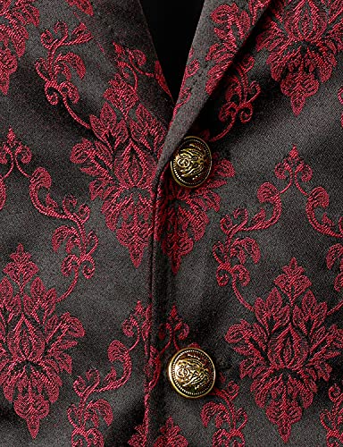 Image of VATPAVE Mens Victorian Suit Vest Steampunk Gothic Waistcoat