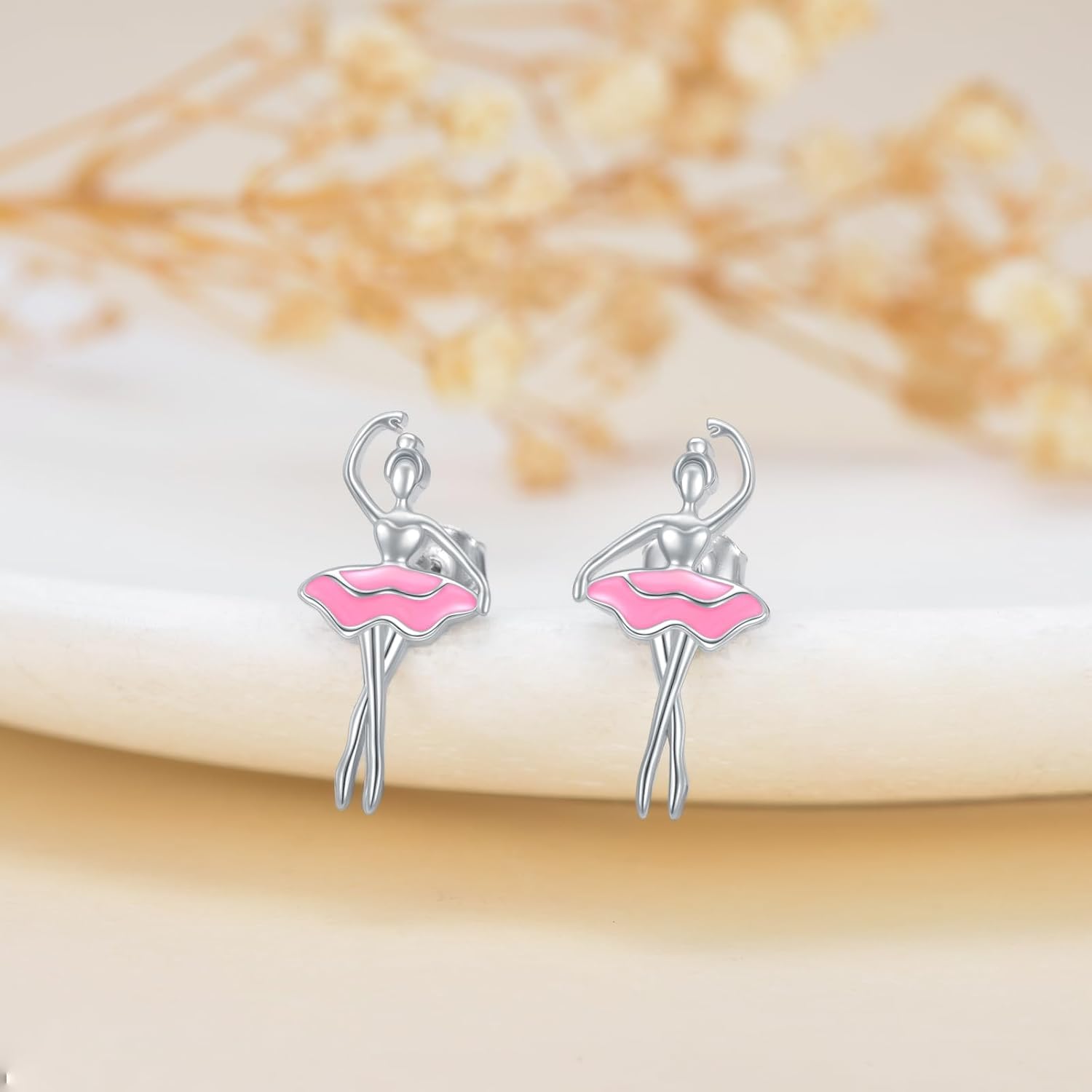 Ballet Earrings for Women 925 Sterling Silver Stud Earrings Jewelry Gifts for Ballerina Ballet Lover - Image 4