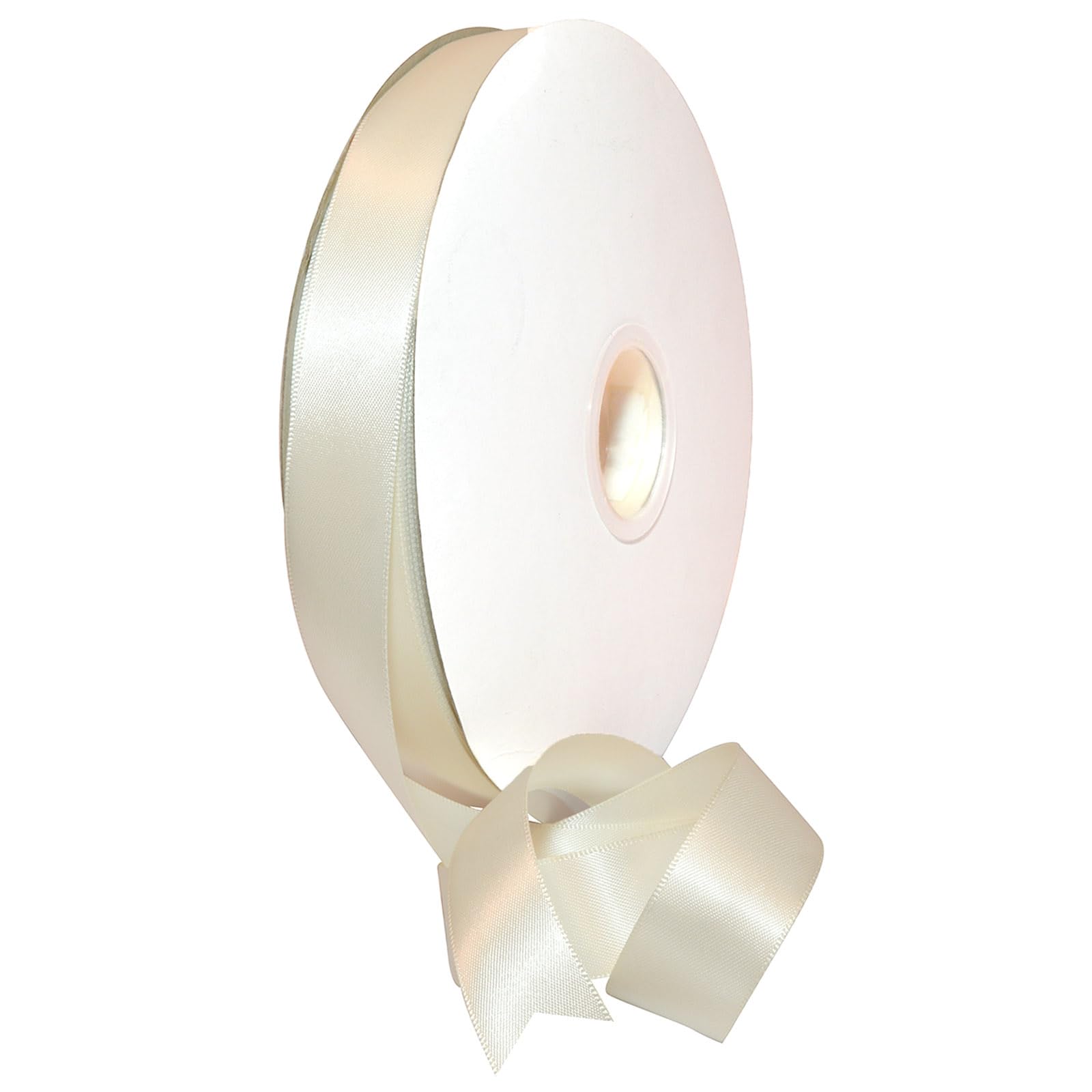 Morex Ribbon Nastro di raso double face in poliestere riciclato RPET, 2,2 cm x 91 m, avorio