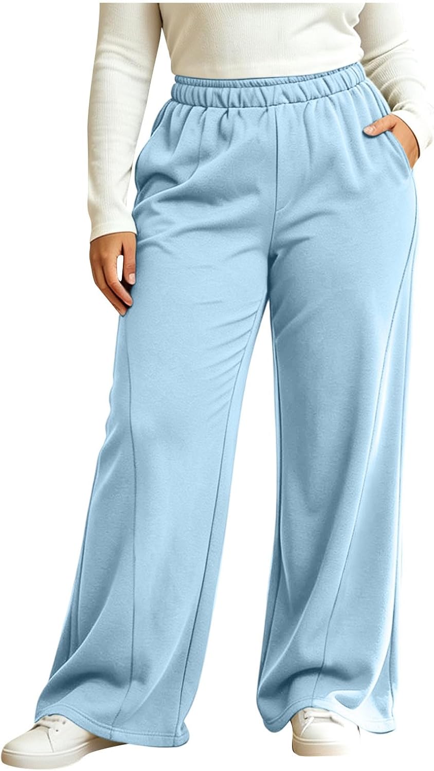 Plus Size Sweatpants for Women Wide Leg High Waisted Pants