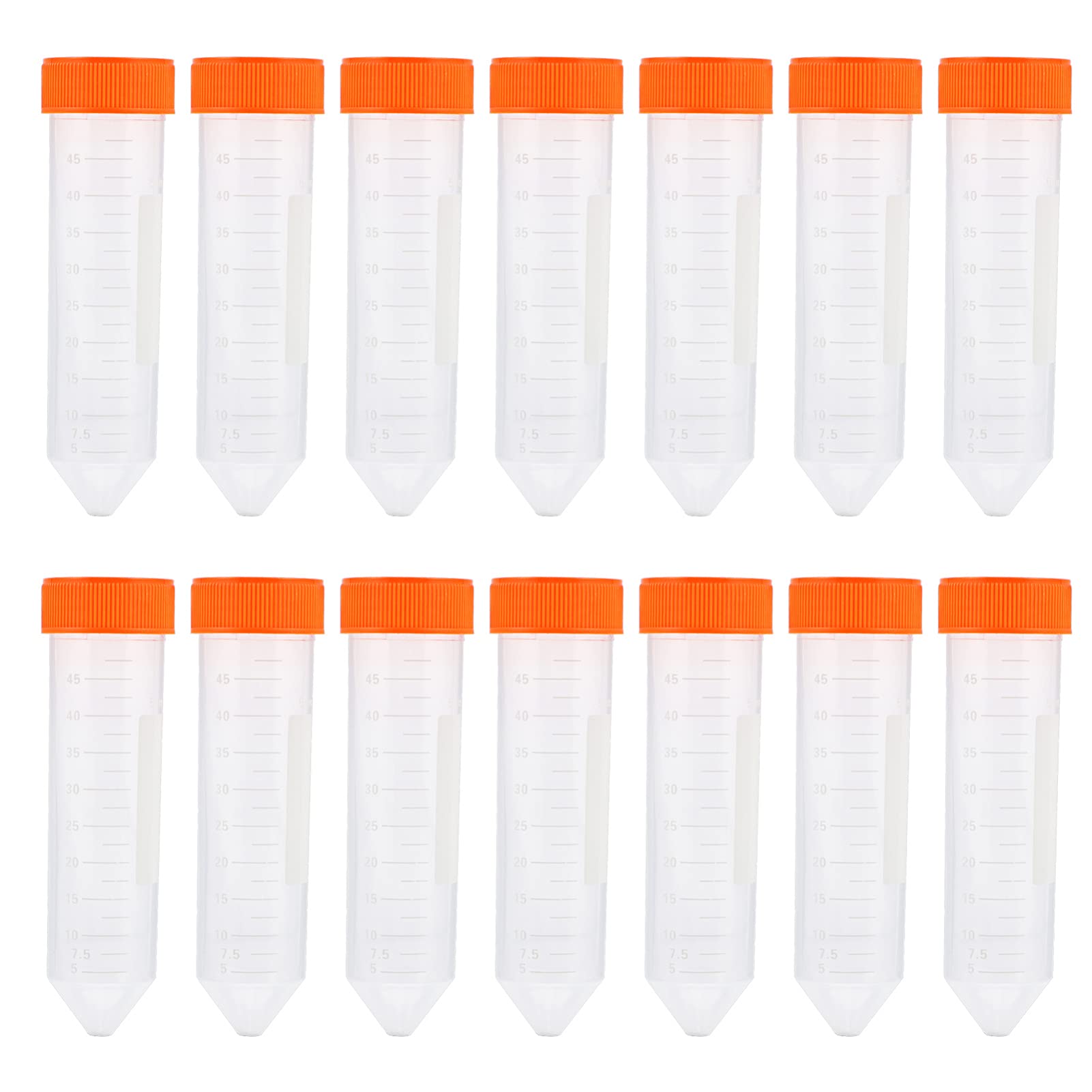 Provette vuote trasparenti con coperchio, 50 pezzi 50ml provette coniche for centrifuga provette in plastica con tappi provette in polipropilene contenitore in polipropilene da laboratorio con graduaz