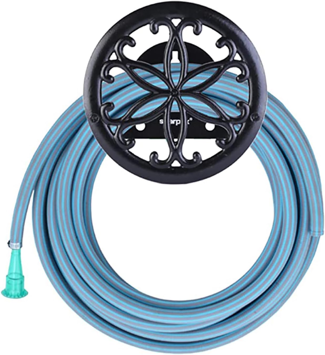 Garden Flower Hose Hanger - Wall Mounted Watering Hose Holders - Heavy Duty Portable Irrigation Hose Hanger Only (Black)