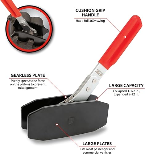 Miniatura 2 de Performance Tool W80110 Almohadilla esparcidora de pistón sin engranajes Expansor de llave giratoria de 360 grados para freno de disco de pistón