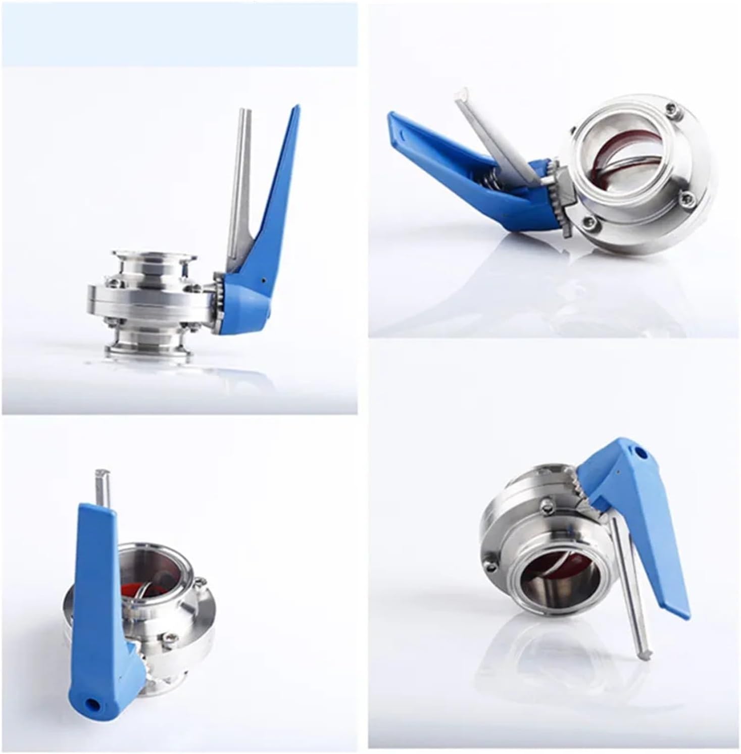 Home & Brewing 1.5"(38mm) Ferrule 50.5 Tri Clamp Butterfly Valve Squeeze Trigger for Distillation Duckbill Handle Homebrew Or Dairy Accessories Brewing Accessories(Stainless Handle)