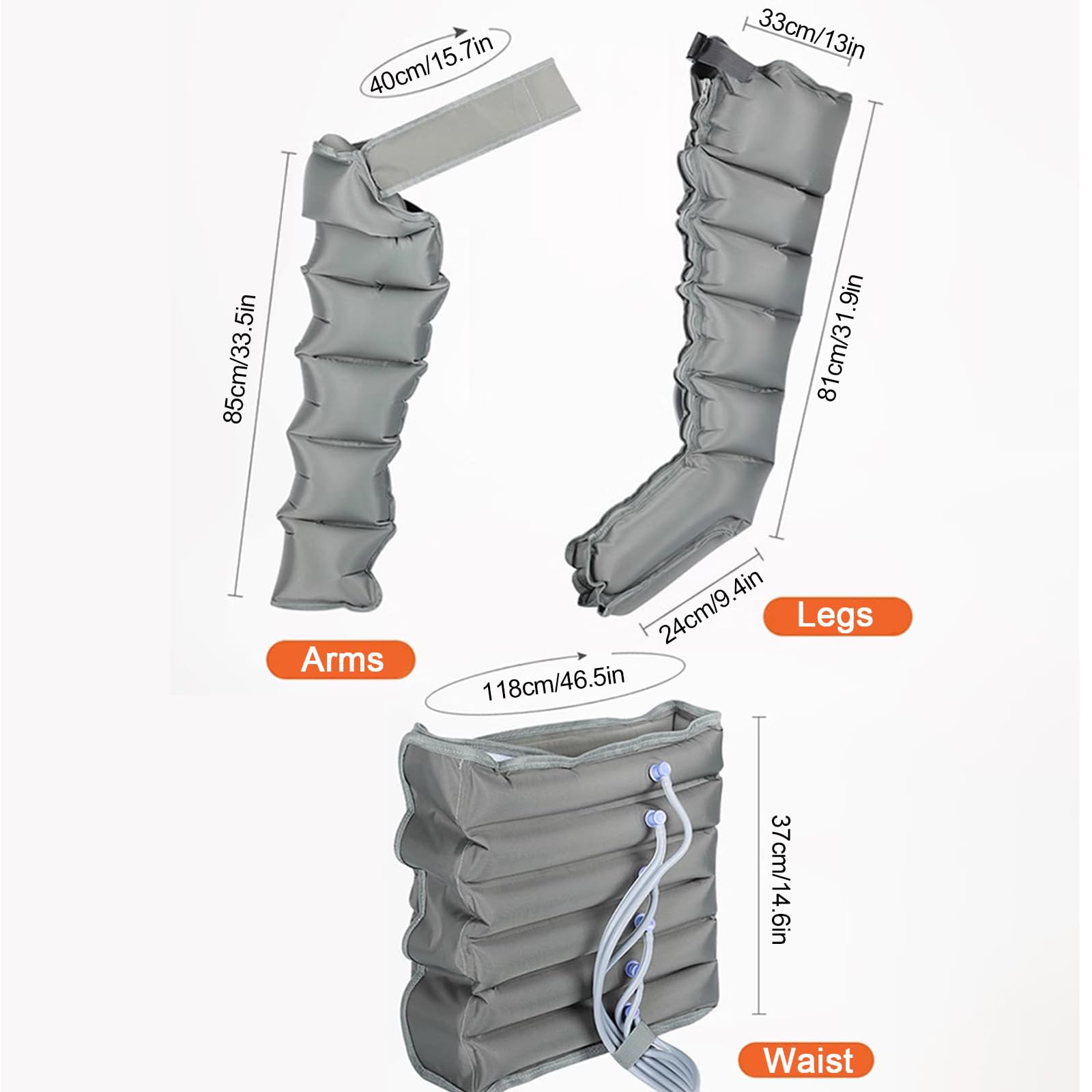 Sistema de recuperación de botas de compresión de aire eléctrico, compresión secuencial para circulación, envolturas de masaje para brazos, piernas, cintura, tobillos y pantorrillas