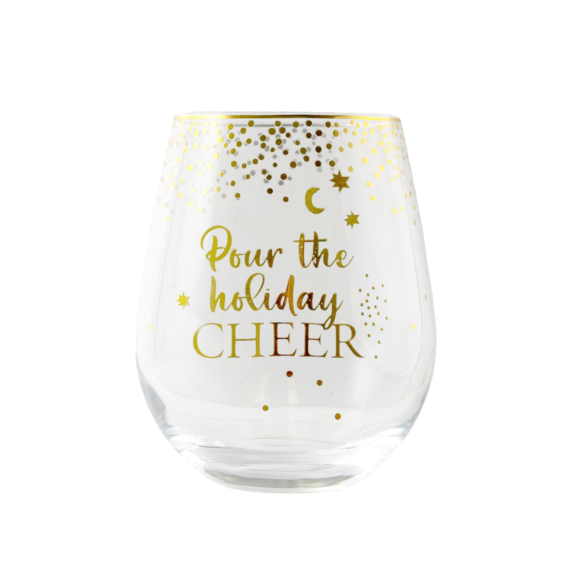 Splosh Stemless Glass - 'Pour The Holiday Cheer'. Novelty Stemless Glasses Make The Perfect Gifts for Mum on Special Occasions. Unique Gifts for Women on Birthdays.