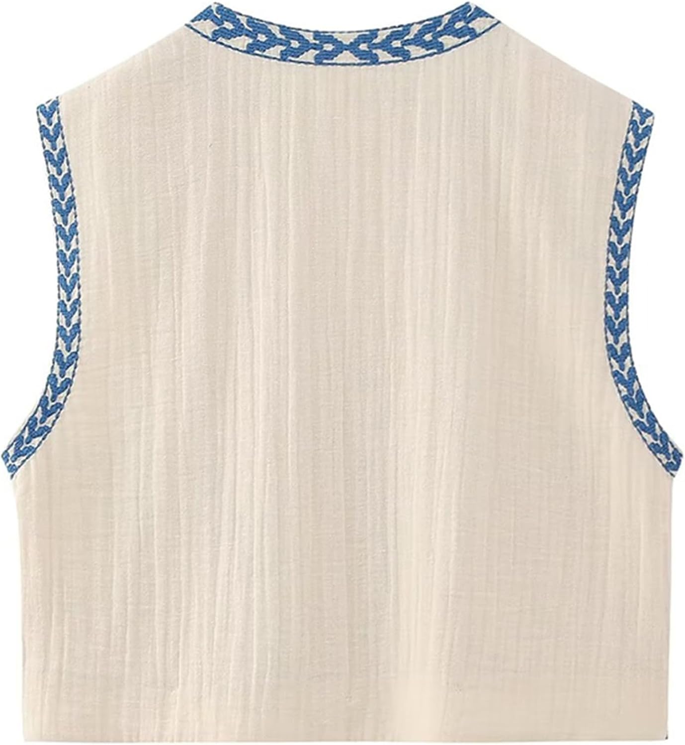 NUFIWI Women Vintage Embroidered Floral Vest Top Y2k Sleeveless Open Front Crop Vest Boho Floral Waistcoat Jacket - Image 5