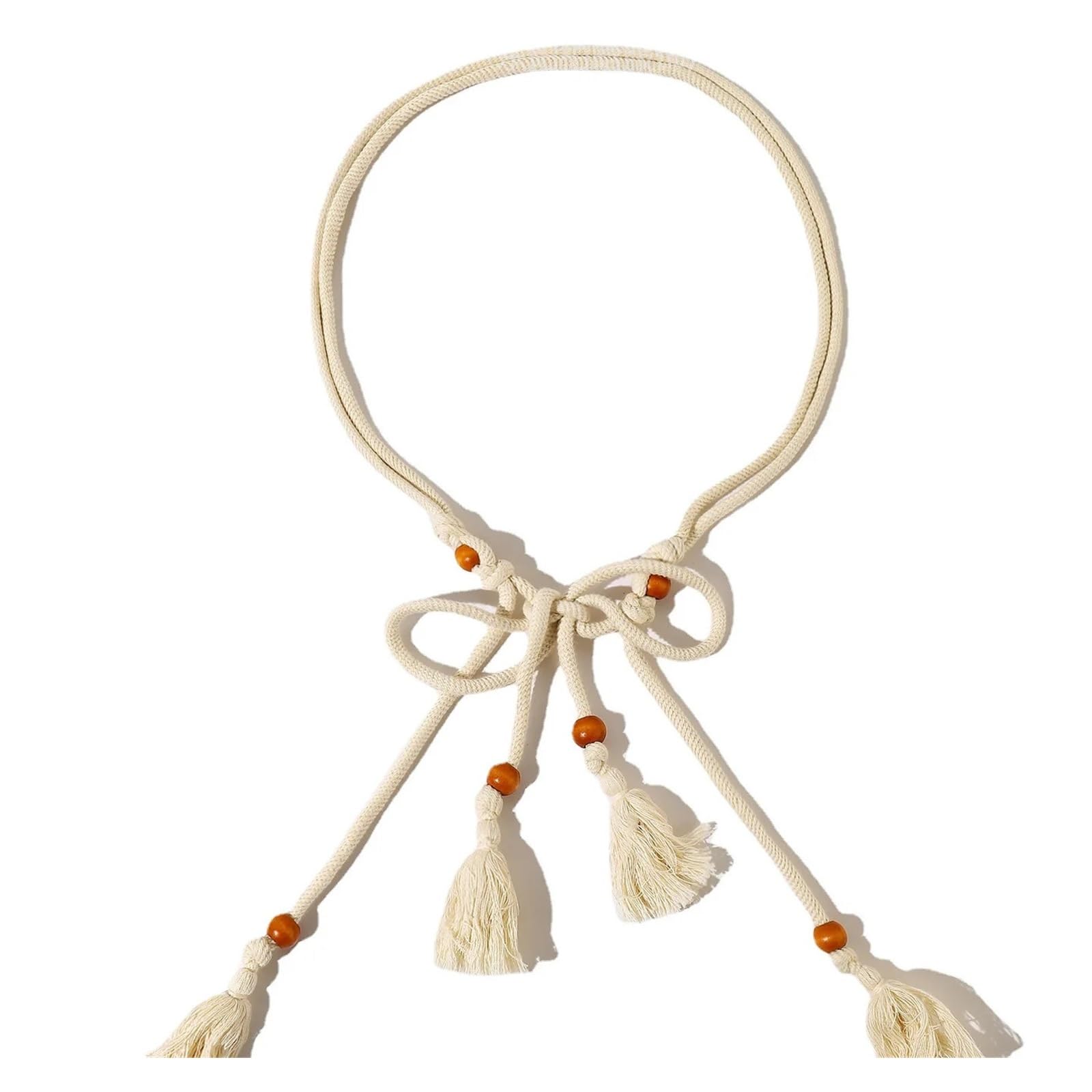 Cinturón de cuerda de algodón Cinturón fino de mujer estilo étnico