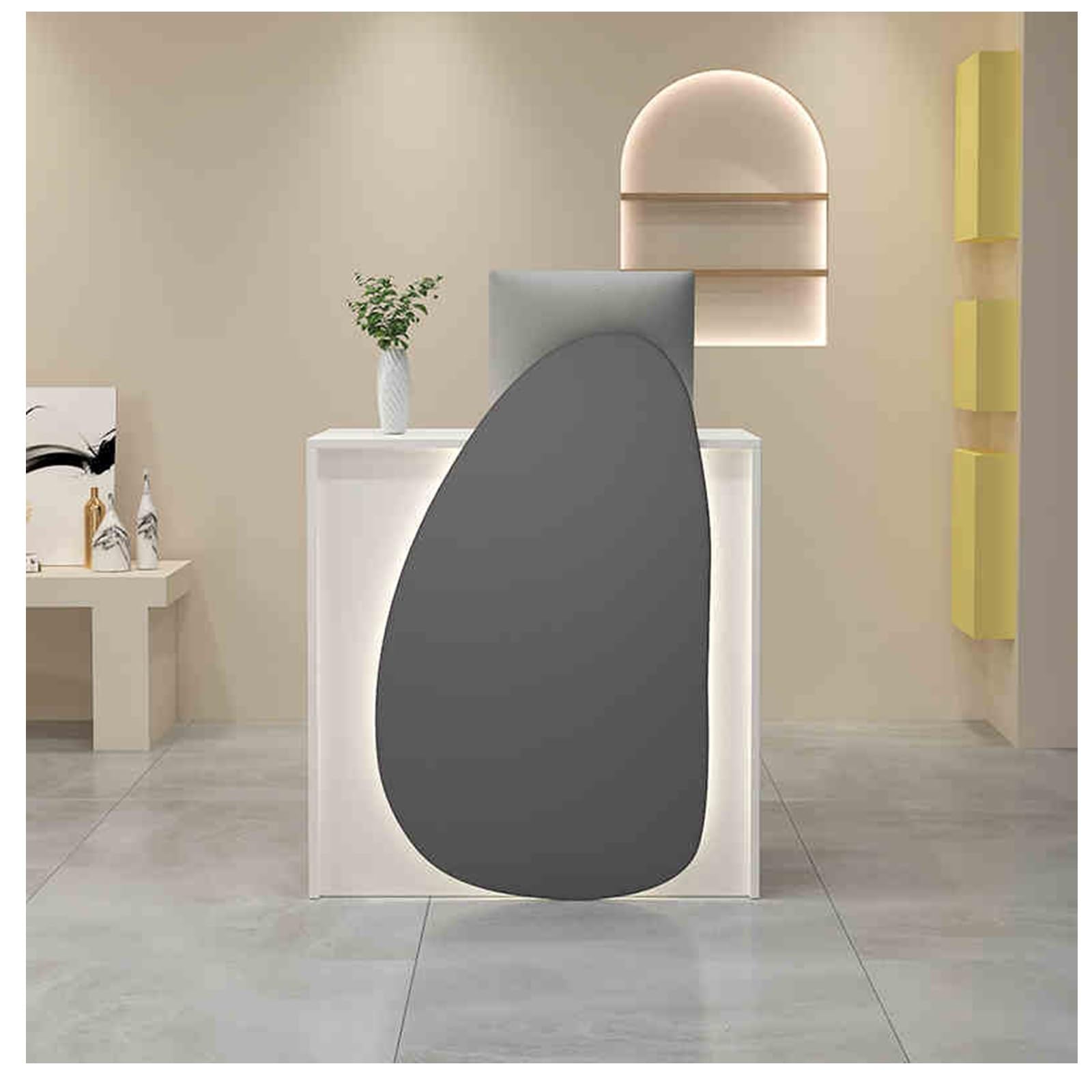 Nowoczesne biurko recepcyjne i stolik do kasy fiskalnej do biura, holu, kawiarni, Beau Salon Fur (A1 60 x 40 x 95 cm) Cact Design Wszechstronne zastosowanie