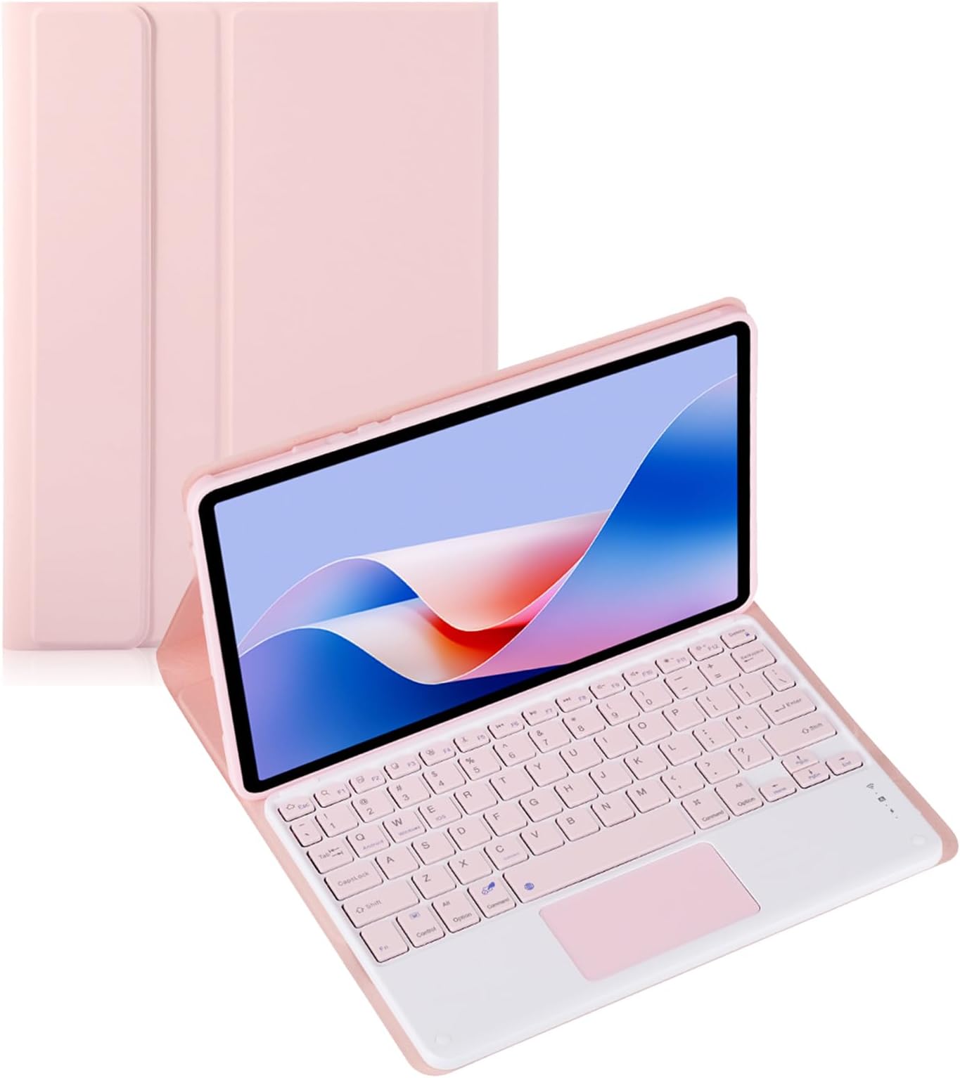 Keyboard Case for Oneplus Pad 2 Pro 13.2inch 2025 Tablet, Wireless Bluetooth Keyboard, Soft Silicone Edge Protective Case with Stand, 2025 New Model (Pink,TouchPad)