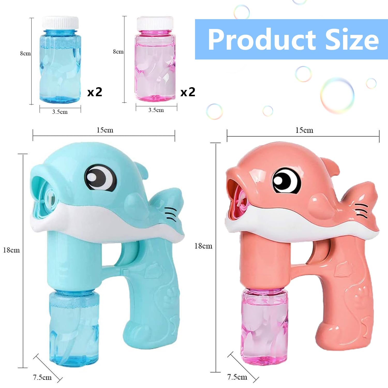 Pistola a Bolle di Sapone, 2 Pezzi Macchina Bolle Sapone, Bubble Maker, Macchina Delle Bolle, Mmacchina per Fare Bbolle Automatica, per Bambini e Adulti, Feste All'aperto, Feste Estive