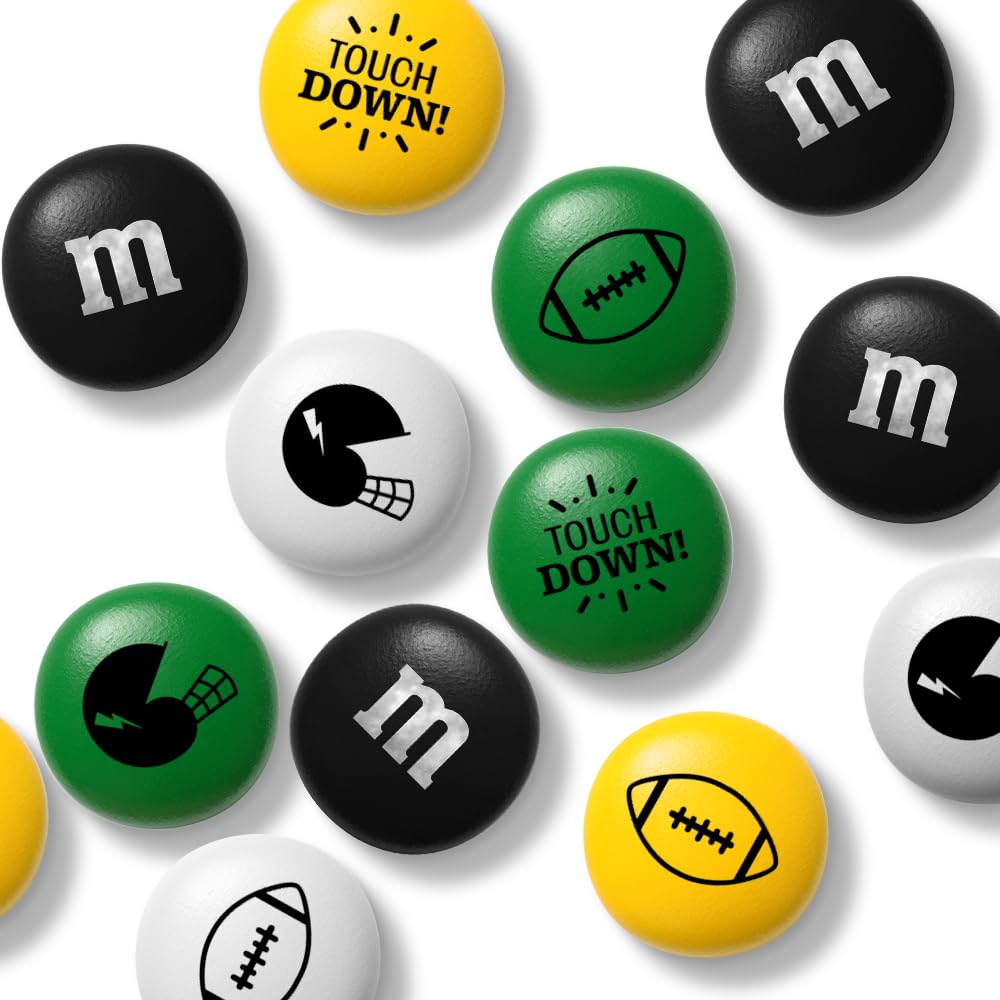 M&M'S WORLD Football Milk Chocolate Candy, 2lb Bulk Candy for Football Party Decor, Gifts, Favors, or Sports Theme Birthday