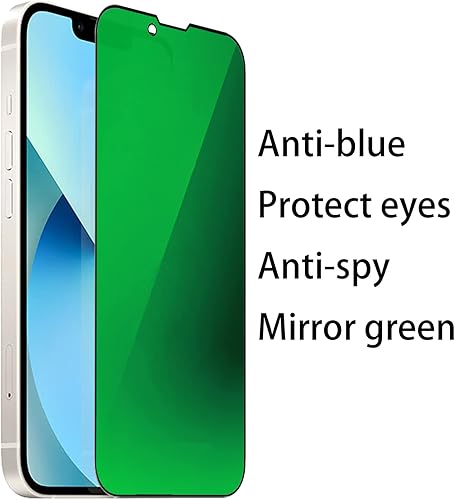 Miniatura 14 de 2 piezas de espejo de vidrio templado anti-azul de privacidad protector de pantalla anti-espía película antiespía compatible con iPhone 14
