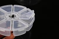 Vista 2 de 2 unids mosca atar cuentas redondo contenedor caja de plástico 8 compartimentos pesca con mosca cajas de aparejos de almacenamiento 3.9 in