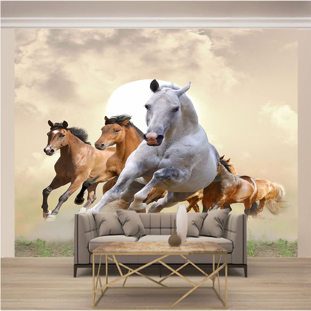 Tapisserie photo chevaux 3D pour transformer votre salon en un espace nature