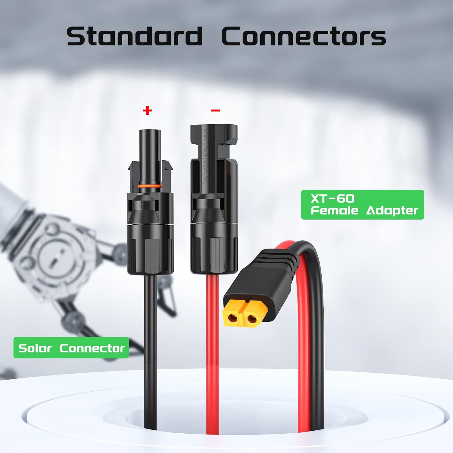 Bateria Power Solar Connector to XT60 Adapter Extension Cable and XT60 Connector Female to Male Extension Wire, 12AWG 20Feet Solar Panel for LiFePO4 Battery RV