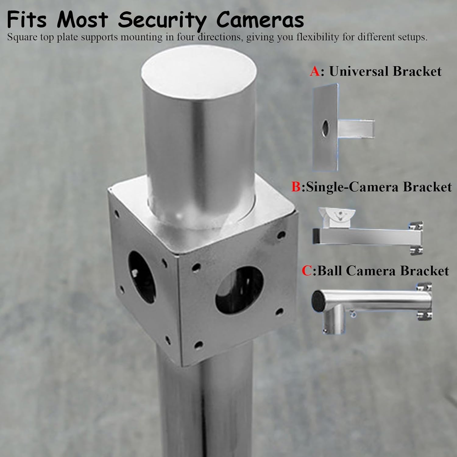 Heavy Duty L-Shaped Wall Bracket for Wide View Security Camera, 1.5m (4.9ft) Corner Mount for School Surveillance, Durable Camera Pole Stand
