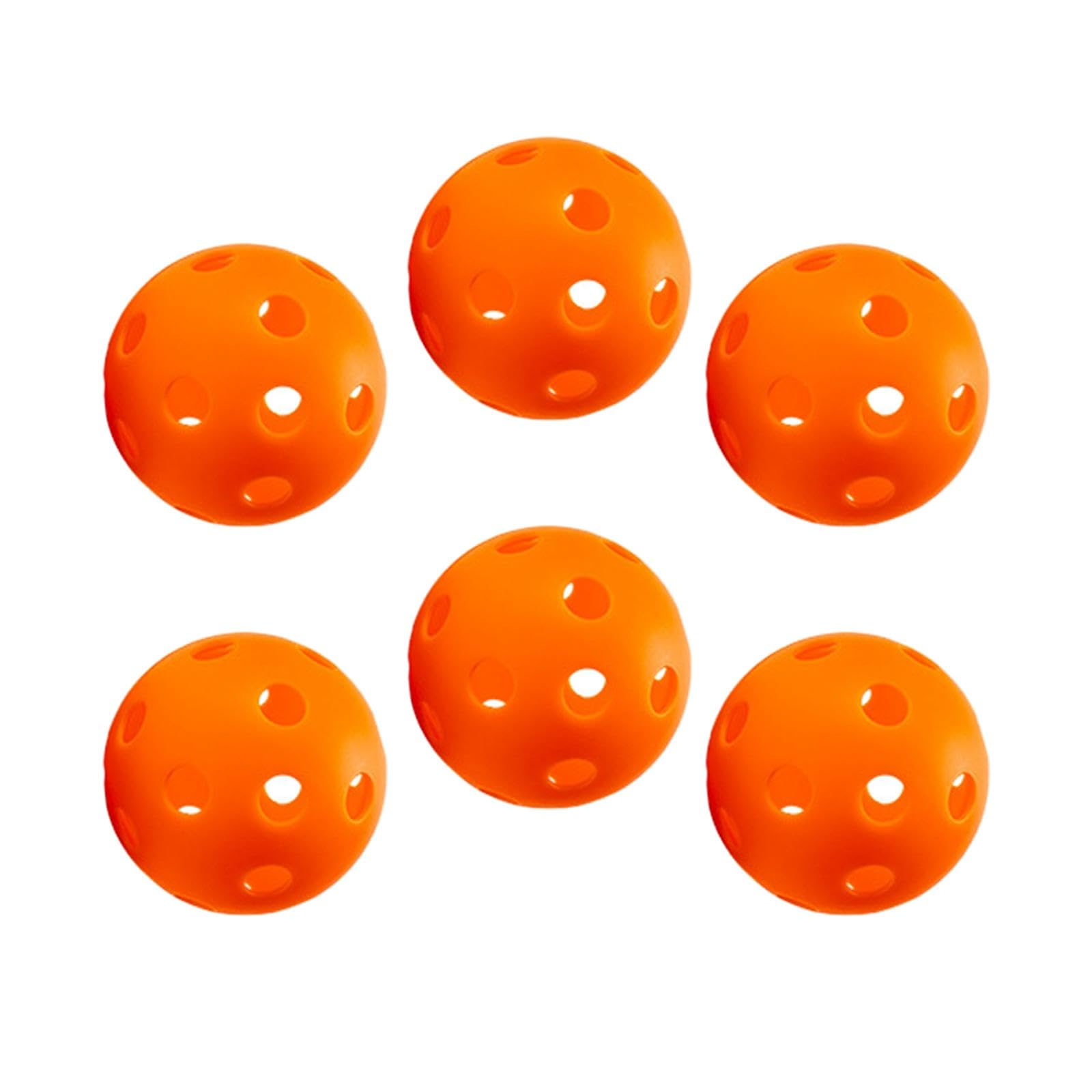 Nsaroche 6 Pickleball Balls for Indoor Court Games, 26 Holes, Hollow TPE Balls, Construction, Suitable for Adults, Training Rooms, And Co, Orange 6pcs