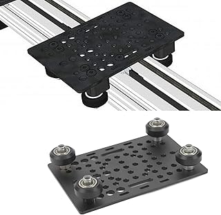 Agatige 3D Printer Linear Rail, 20mm-80mm Mini V Wheel Kit Small V Wheel Gantry Plate 20-80mm Aluminum V Slot Support Plate Extruder Back Support Plate for 3D Printer