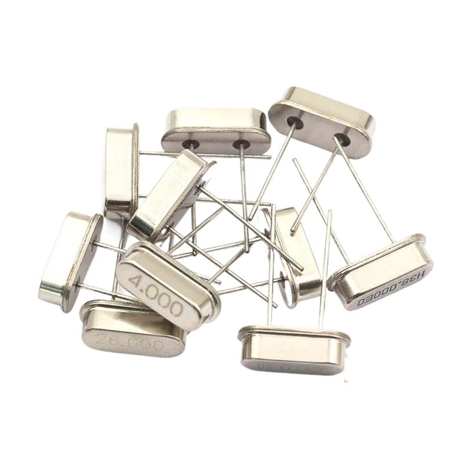 Lot de 10 résonateurs à cristal de quartz passifs HC 49S (4 MHz, 6 MHz, 8 MHz, 12 MHz, 16 MHz, 20 MHz, 24 MHz / 4,000 MHz / 8,000 MHz)(32.768k 2x6)