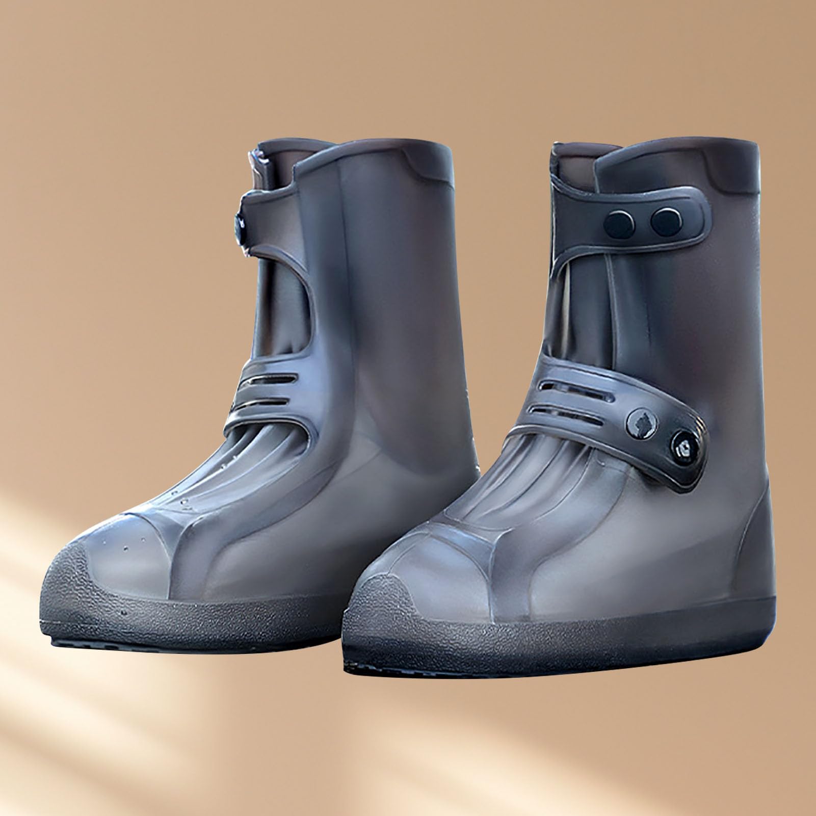 Cyrank Copriscarpe Riutilizzabili Impermeabili, Copriscarpe Antipioggia Stivali da Pioggia in Silicone Stivali da Pioggia Alti Addensati Uomini Adulti Donne Polpaccio Ampio Copriscarpe(XL （40-42）)