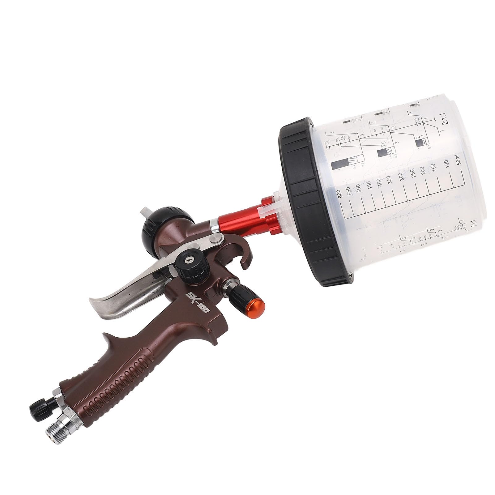 Pistola per Verniciatura, Pistola a Spruzzo Ad Aria con Finitura Uniforme Professionale Kit Premium Resistente all'usura in Alluminio Forgiato in un Unico Pezzo per Auto