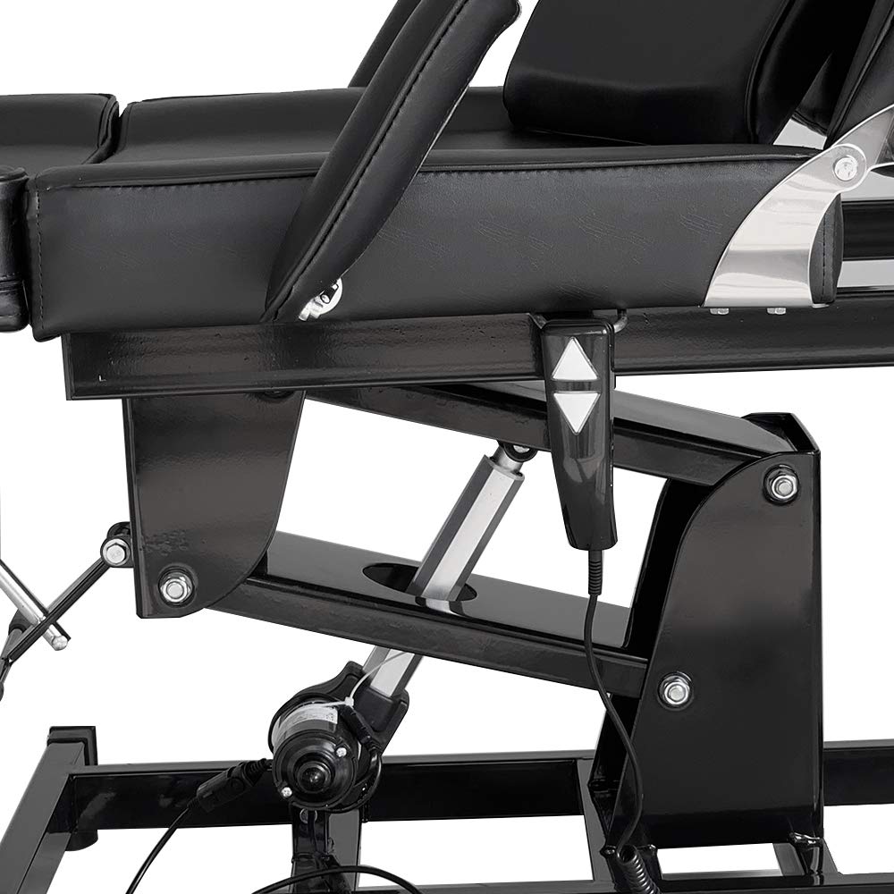Mesa de masaje eléctrica plegable ajustable 82x180x63-87 cm piel sintética negro