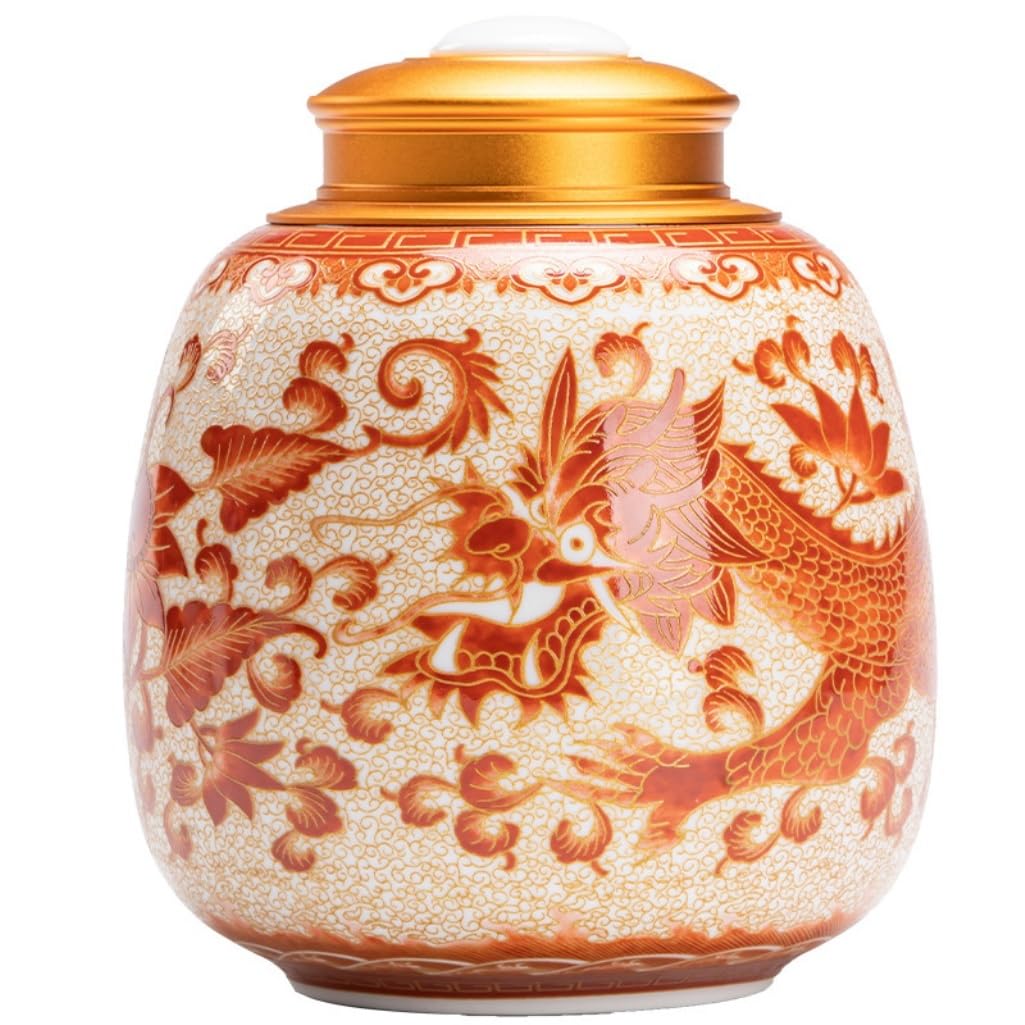 BASXDRFXZ Airtight Tea Container Vintage Chinese Tea Storage Jars Kitchen Spice Sealed Empty Single Home Loose(A)