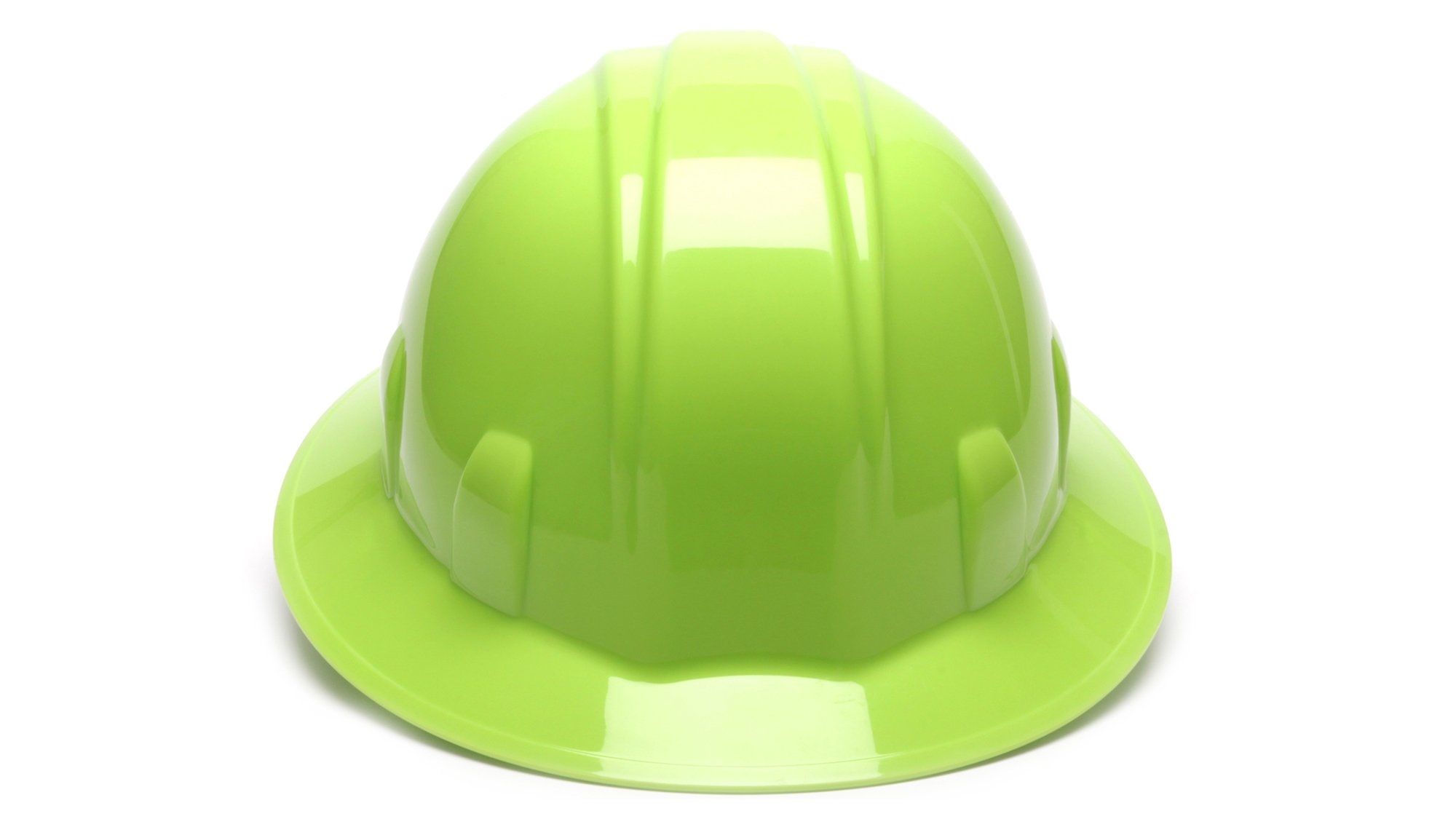 Pyramex HP24131 Hard hat - Full Brim Style 4 Point Ratchet Suspension, Hi Viz