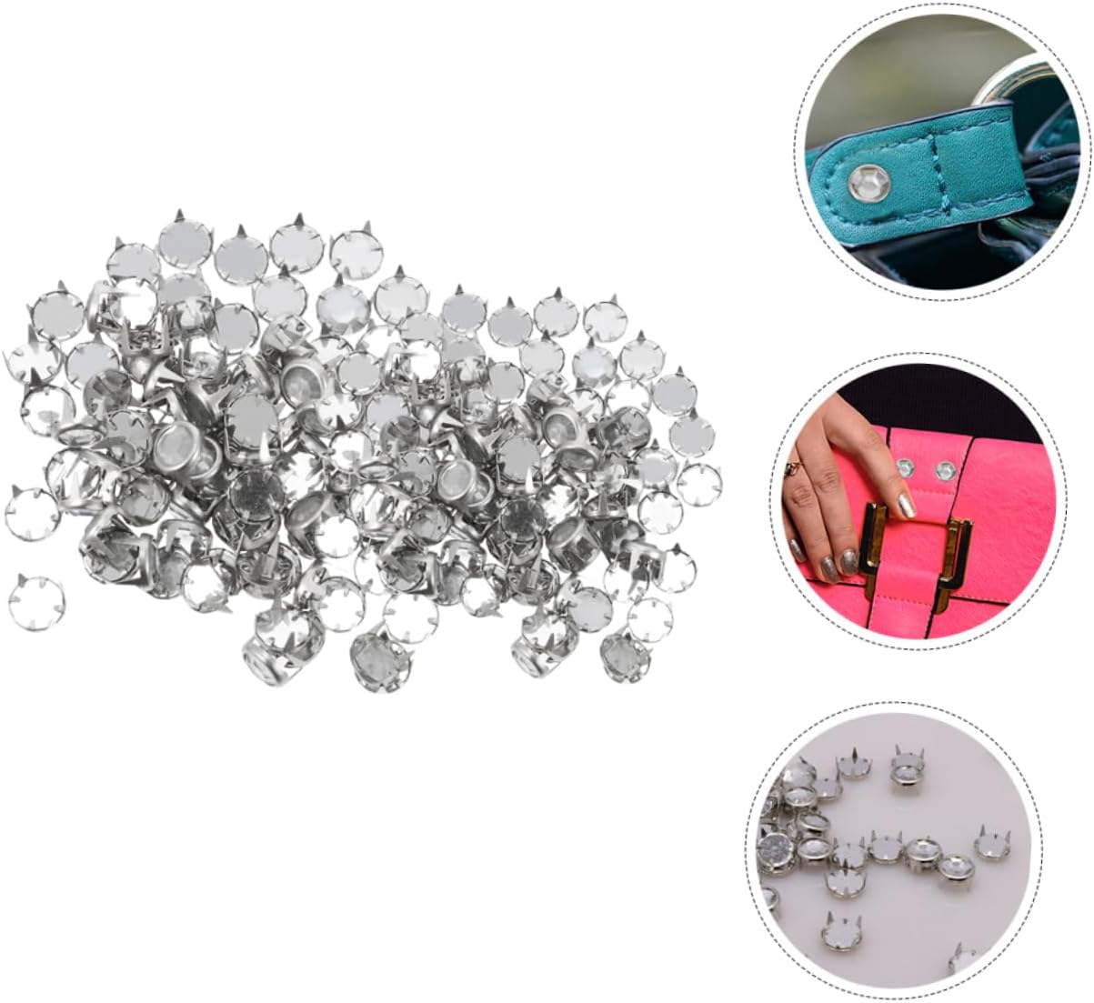 TEHAUX 400pcs Metal Rivet Studs for Clothing DIY Claw Nails Decorative Rivets Spike Studs