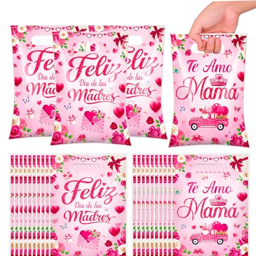 Hokinaa Mothers Day Gift Bags - 50 Pcs Feliz Día de Las Madres