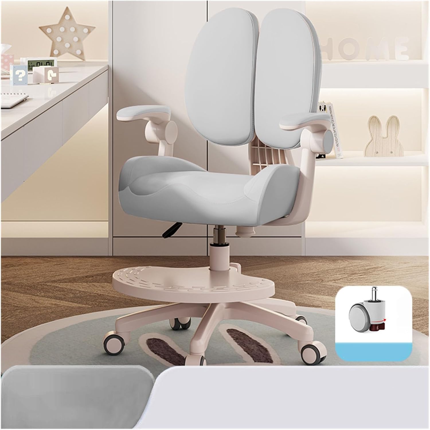 Office Computer Office Desk Chair - Upgraded Kids Office Chairs, Height and Depth Adjustable Kids Computer Chair, Folding Writing Chair for Home, Cute Kids Study Chair(Blue)