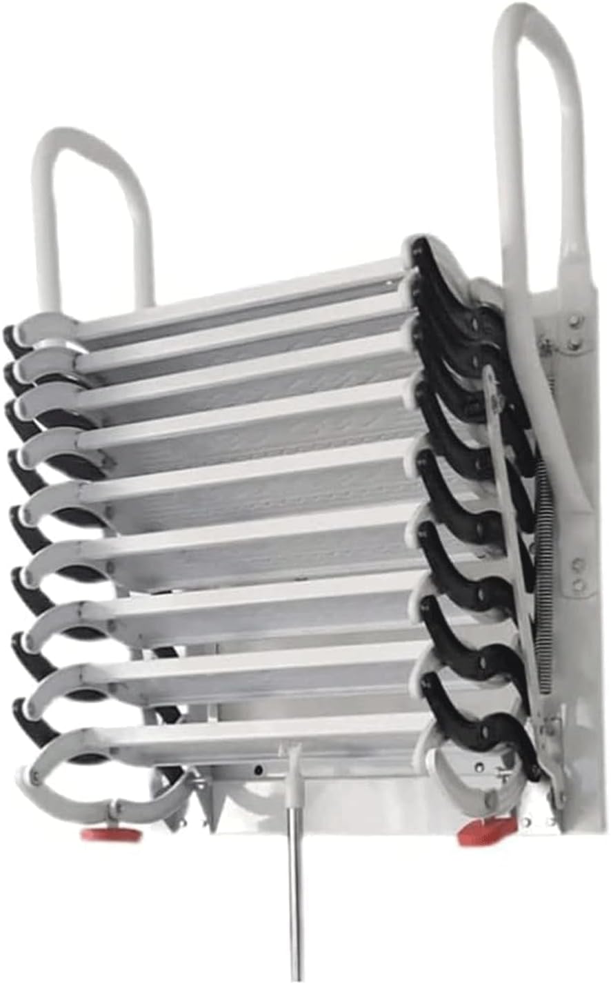 Loft Ladder Household Folding Ladder Indoor Outdoor Extension Ladder Attic Stairs Load 1102lb Alloy Wall Mounted Pull Down Attic Ladder Anti-Slip
