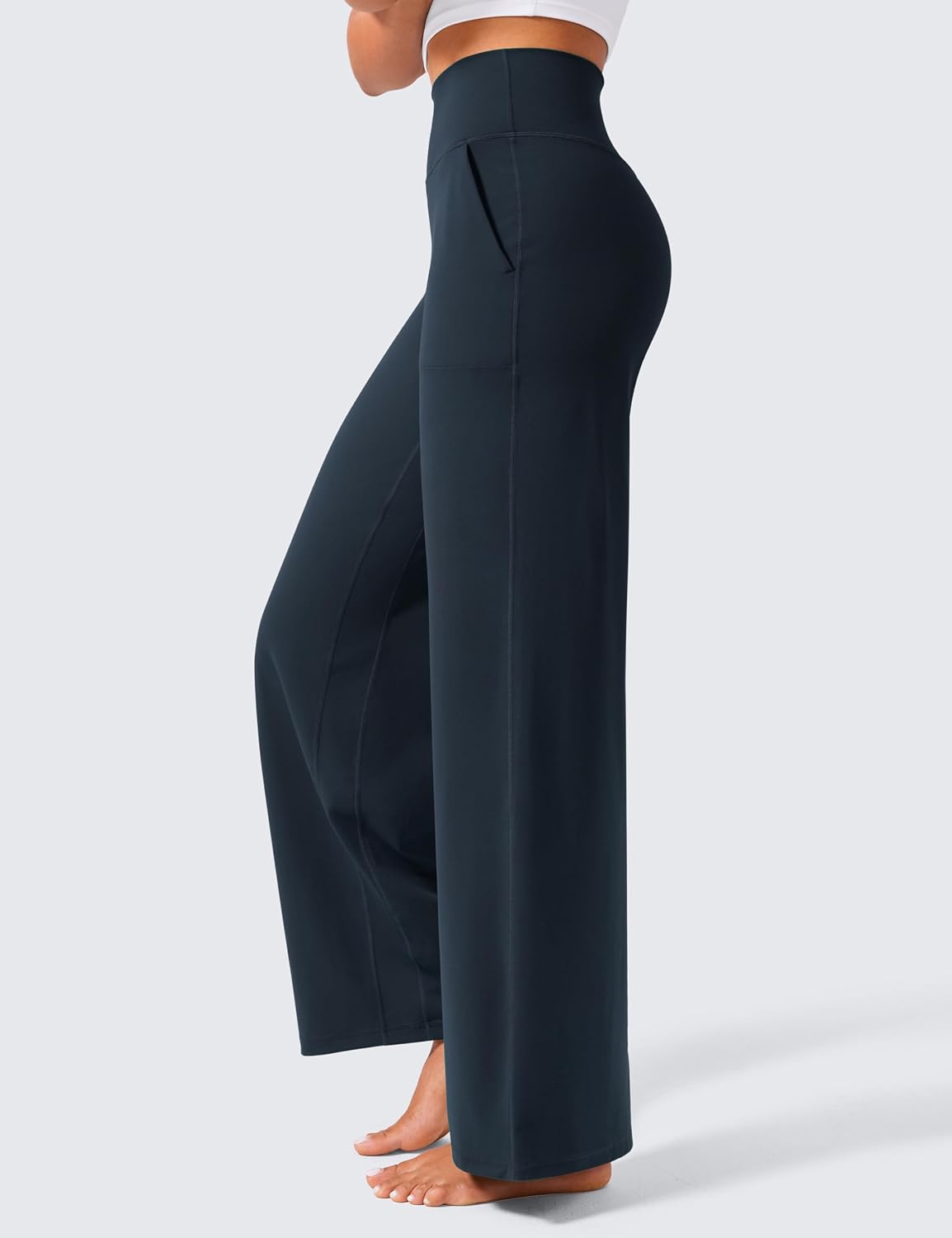 CRZ YOGA Butterlift Wide Leg Pants Pockets 29"/31"/33" - High Waisted Yoga Lounge Buttery Soft Comfy Casual Womens