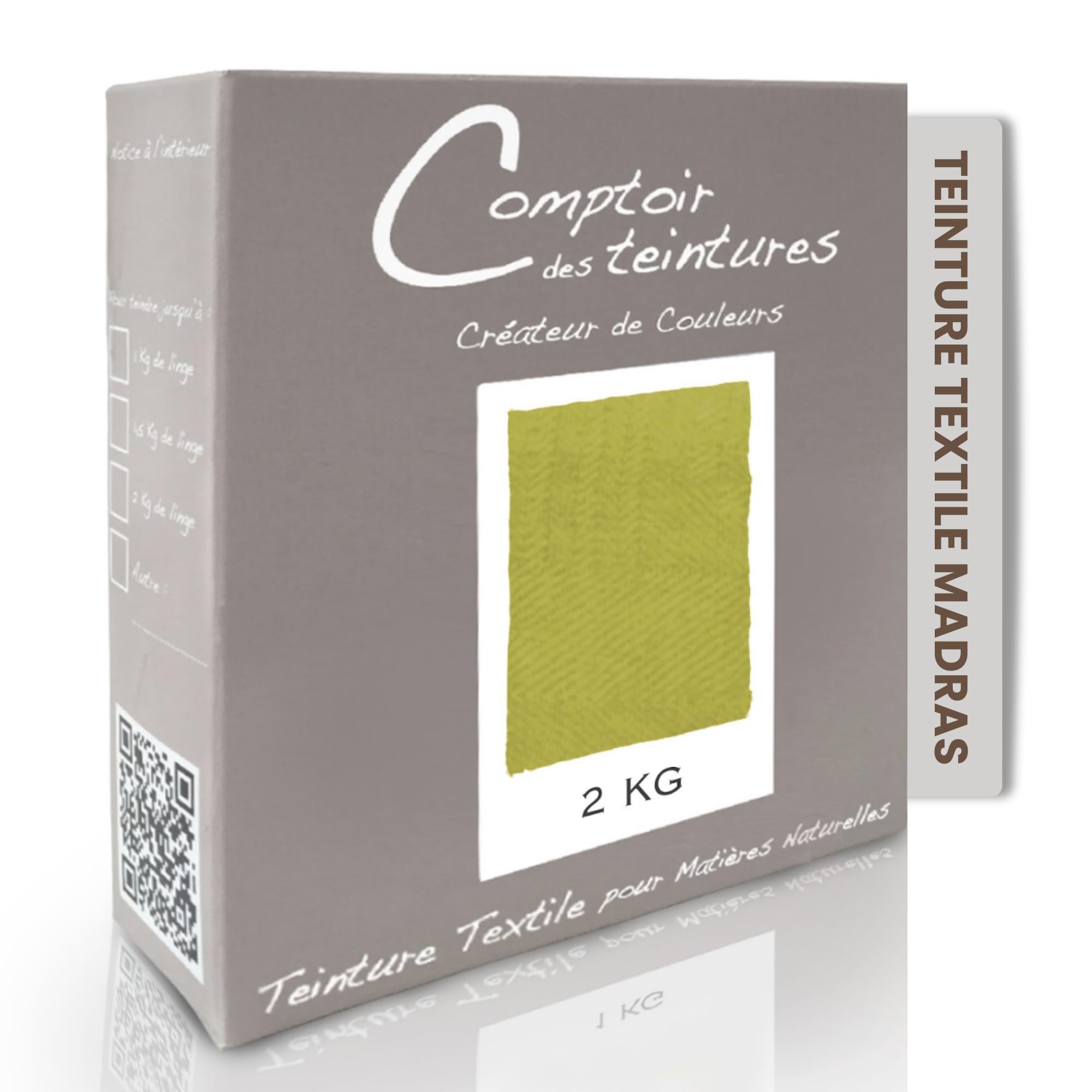 Teinture Textile – Mélange Madras (pour 2kg linge) – Teintures Durables pour Draps, Serviettes et Nappes – Facile à Utiliser en Machine à Laver ou à la Main