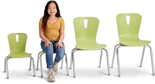 Miniatura 4 de Jonti-Craft Berries 8248JC1130 - Silla apilable para niños con patas cromadas, 18 pulgadas de altura, Key Lime