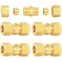 ChillWaves Brass Compression Tube Fitting, 1/2" OD x 1/2" OD Compression Union Connector5-PACK
