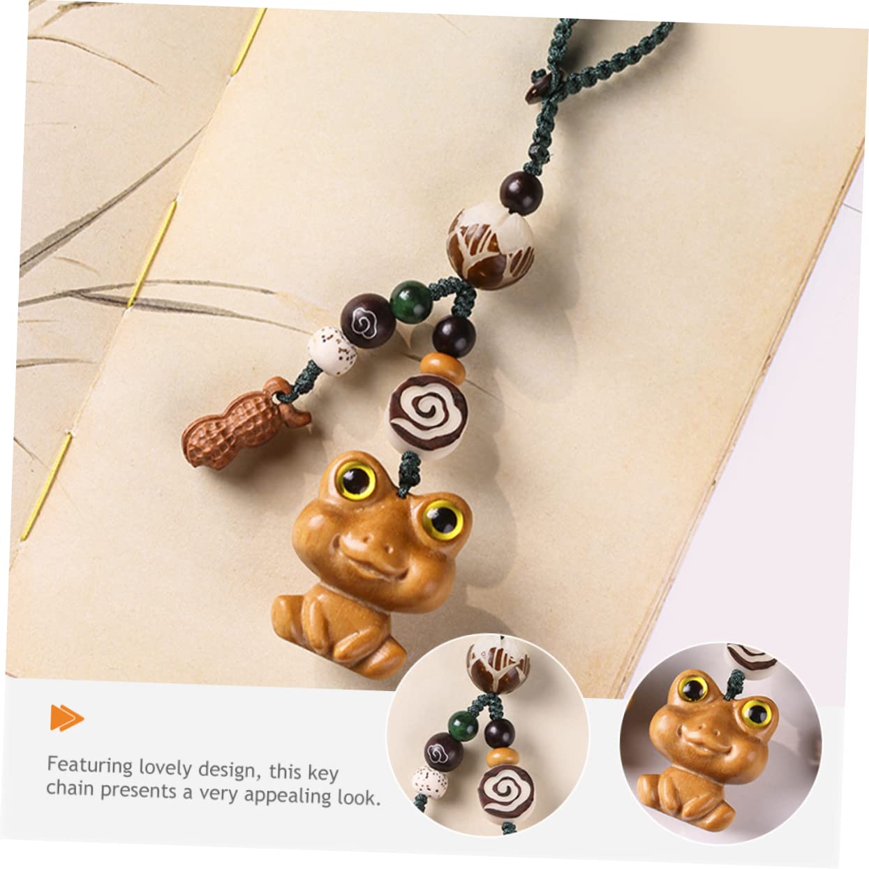 VALICLUD 4stücke Holz Tier Schlüsselanhänger Charm Süßes Frosch Design Als Taschenanhänger Oder Handy-dekoration Leicht Und Auffällig Perfektes Für Jeden Anlass