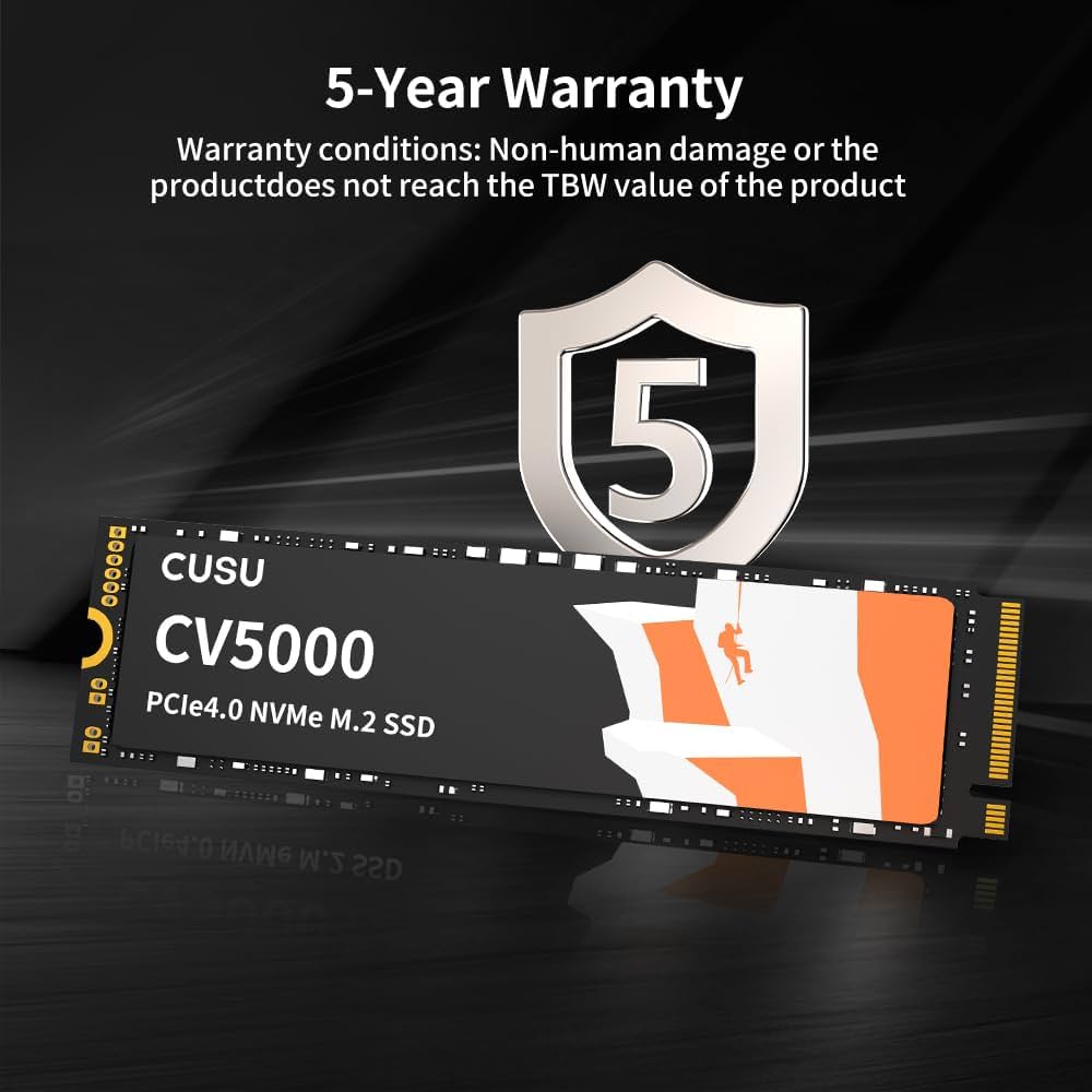 CUSU CV5000 SSD 1TB PCIe Gen4x4 NVMe M.2 2280 Internal Solid