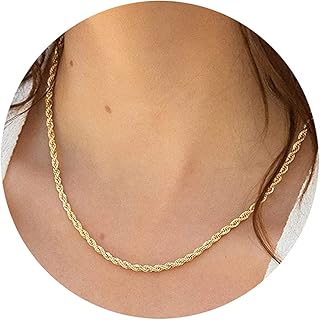 سلسلة متعرجة مرنة ثعبان مسطحة من تويكي مطلية بالذهب 14 قيراط مقاس 1.5 - 5 ملم للنساء - 15 - 16 بوصة طول معدن