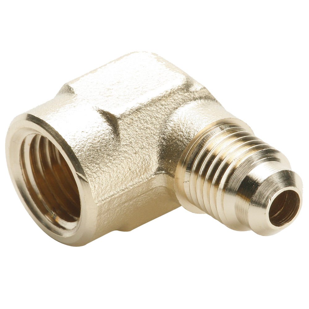 Parker 150F-10-8-pk20 45 Degree Fitting, Flare to Female Pipe, Brass, 90 Degree Forged Elbow, 5/8