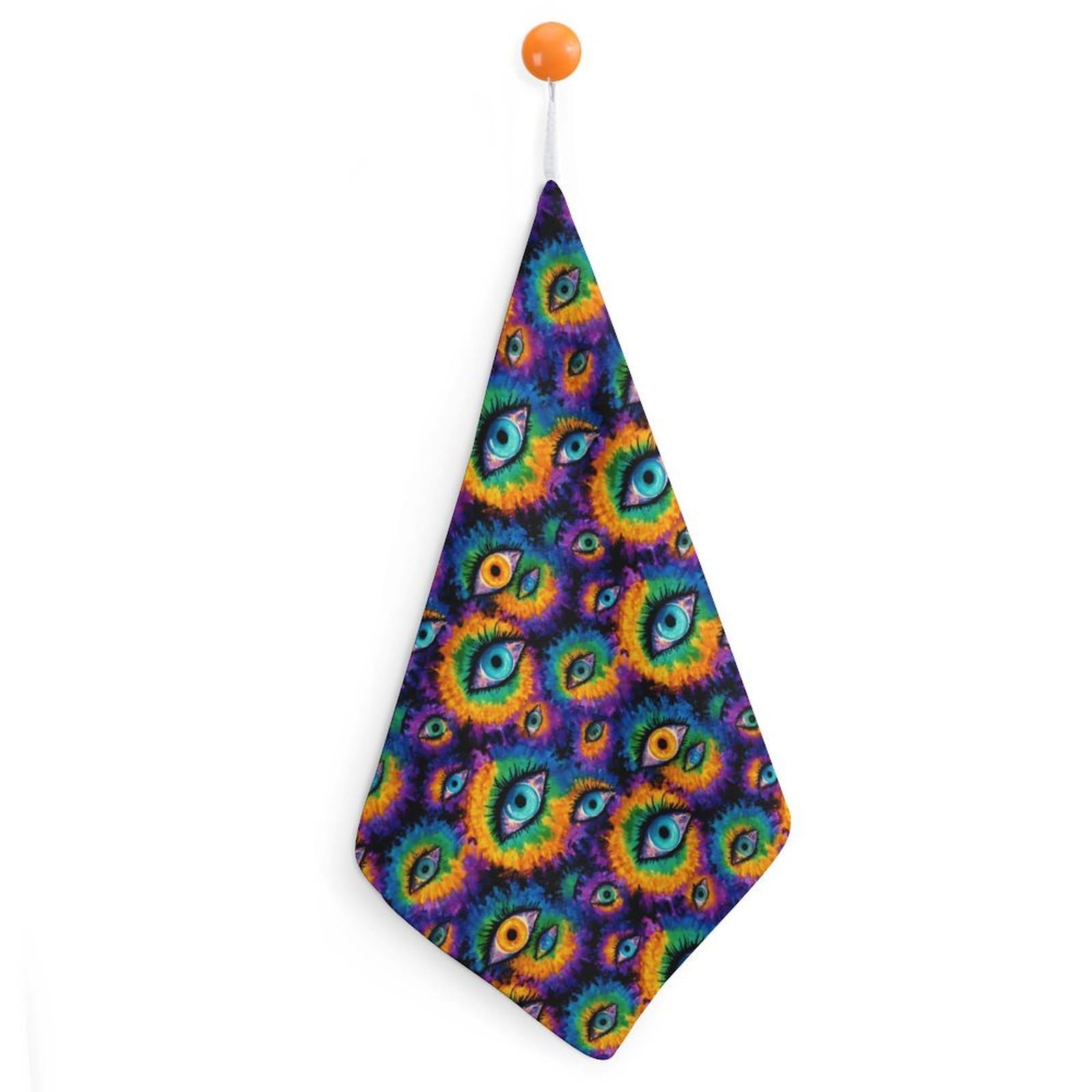 CGSBNGHA Evil Eyes Psychedelic Trippy Tie Dye Hand Towel Hanging Face Towels Cleaning Cloths Handkerchief for Bathroom Kitchen