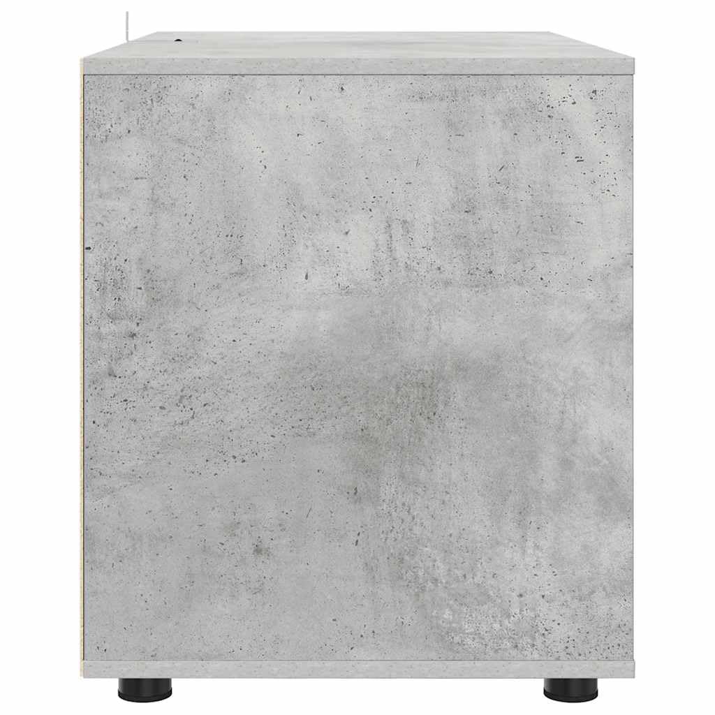 Armadio portaoggetti, grigio cemento, 80 x 48 x 57 cm, cassettiera in legno con cassetti, moderno armadio portaoggetti per soggiorno e camera da letto, credenza con piedini stabili