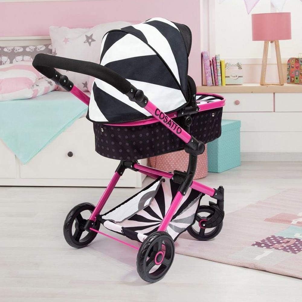 Front view of the Bayer Design Cosatto Wonder Doll Stroller in bassinet mode, facing forward.