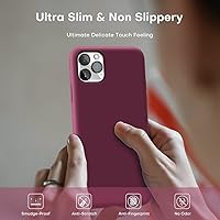 Vista 6 de TOCOL Fundas 5 en 1 para iPhone 11 Pro Max, con 2 protectores de pantalla + 2 protectores de lente de cámara, funda delgada de silicona líquida a