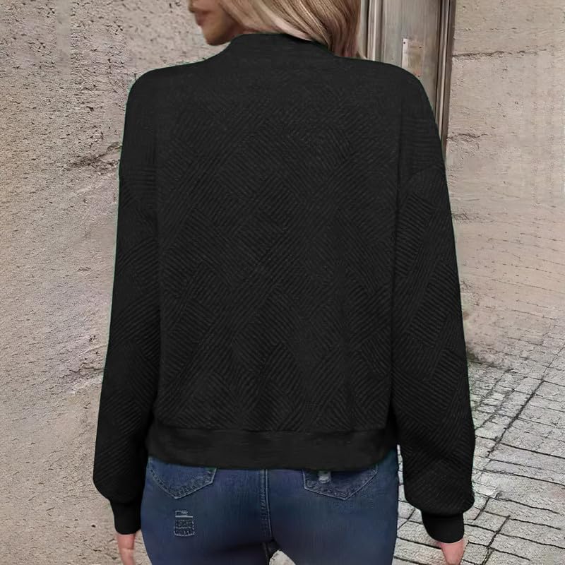 Womens Long Sleeve Zip Up Sweatshirts Jackets Full Zipper Lightweight Jacket Casual Loose Outwear Coat3