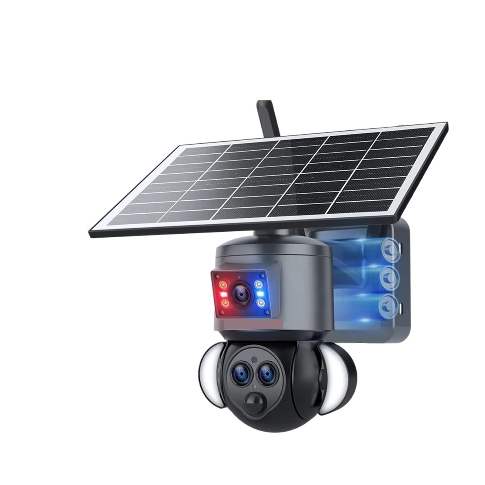 OSHPMBDLYFJ 4K 8MP Solar Camera 4G SIM/WIFI Security Outdoor Dual Lens Recording Humanoid Tracking Color Night Vision PTZ Cam(8MP WIFI NO ZOOM)