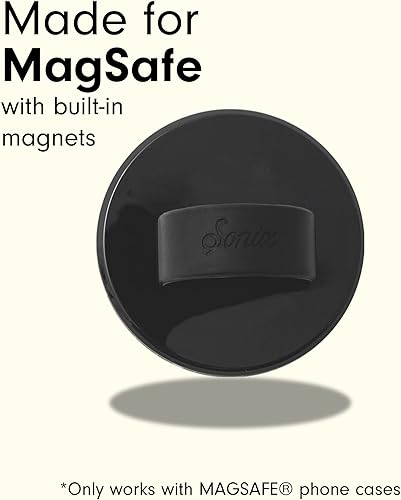 Miniatura 3 de Sonix Agarre magnético para teléfono, agarre de anillo de silicona MagSafe, soporte desmontable para mano, agarre MagSafe suave  Negro mate